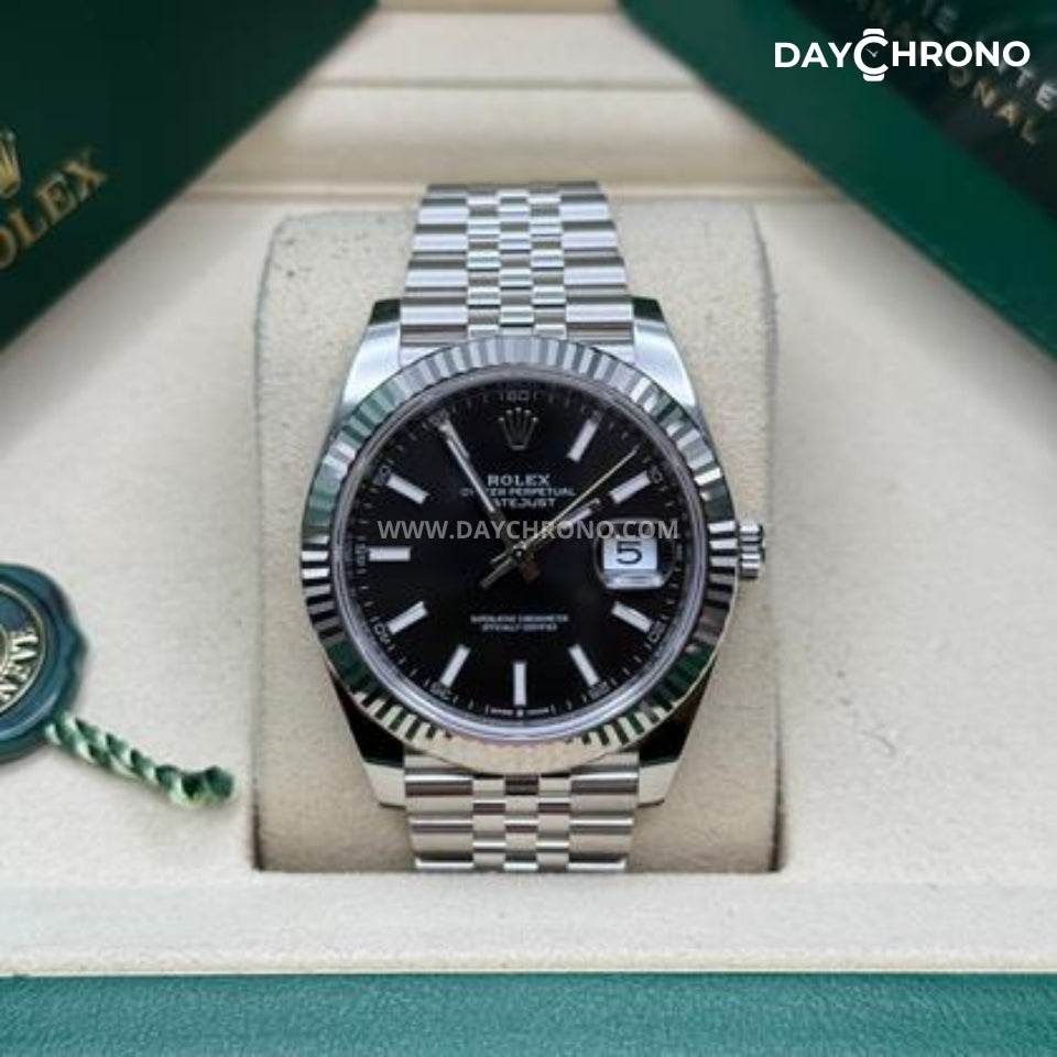 Rolex Datejust 41 Black Dial Jubilee Full Set