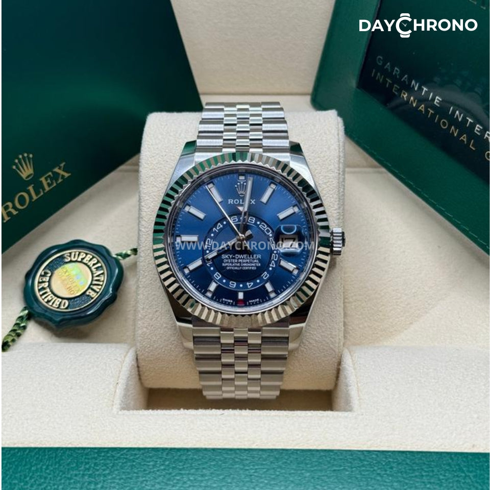 Rolex Sky-Dweller 42 Blue Dial Jubilee Full Set
