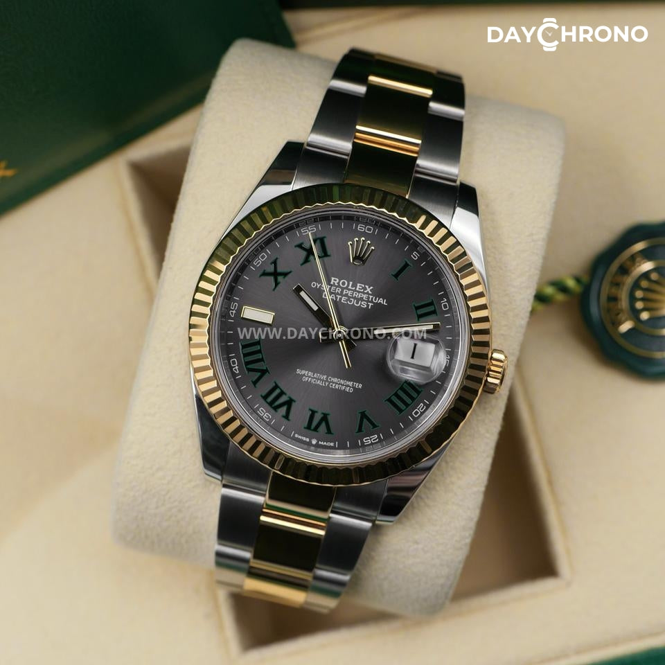 Rolex Datejust 41 Wimbledon Gold Oyster Full Set