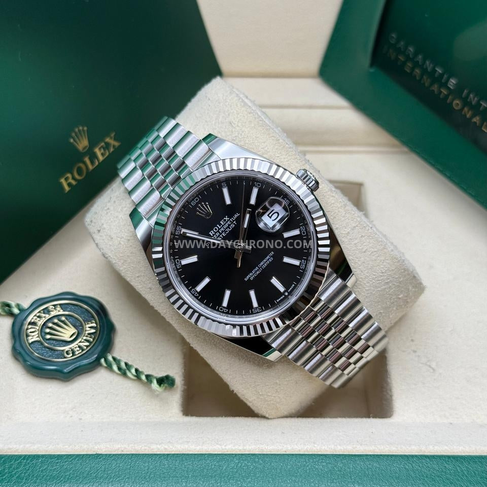 Rolex Datejust 41 Black Dial Jubilee Full Set