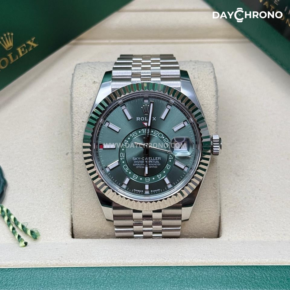 Rolex Sky-Dweller 42 Green Dial Jubilee Full Set