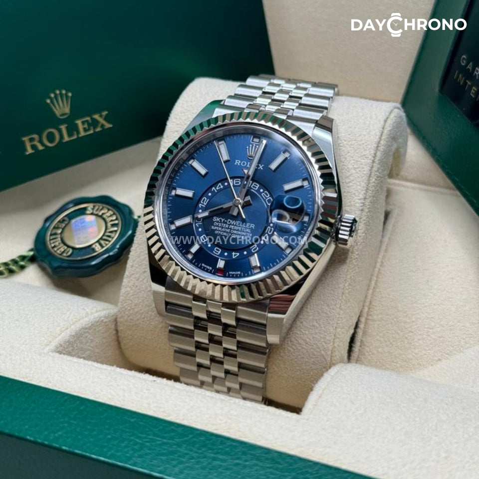 Rolex Sky-Dweller 42 Blue Dial Jubilee Full Set