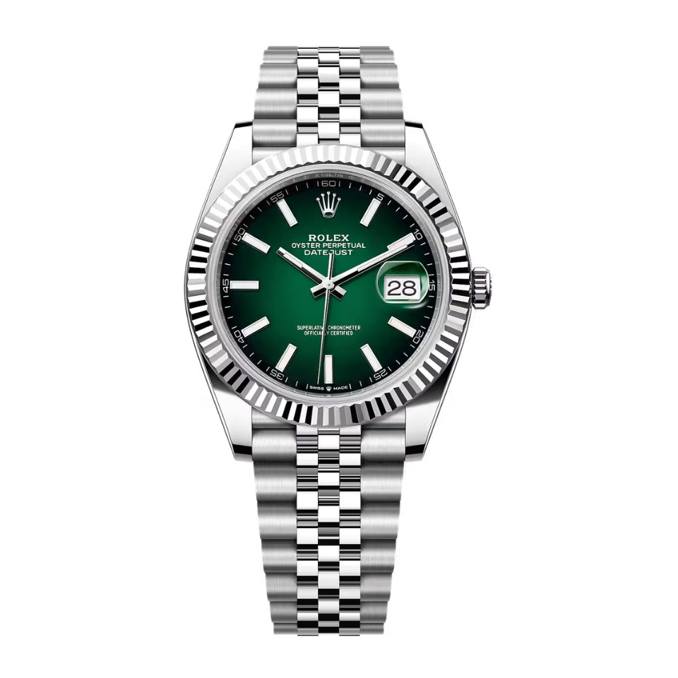Rolex Datejust 41 Green Ombré Jubilee Full Set (New 2026)