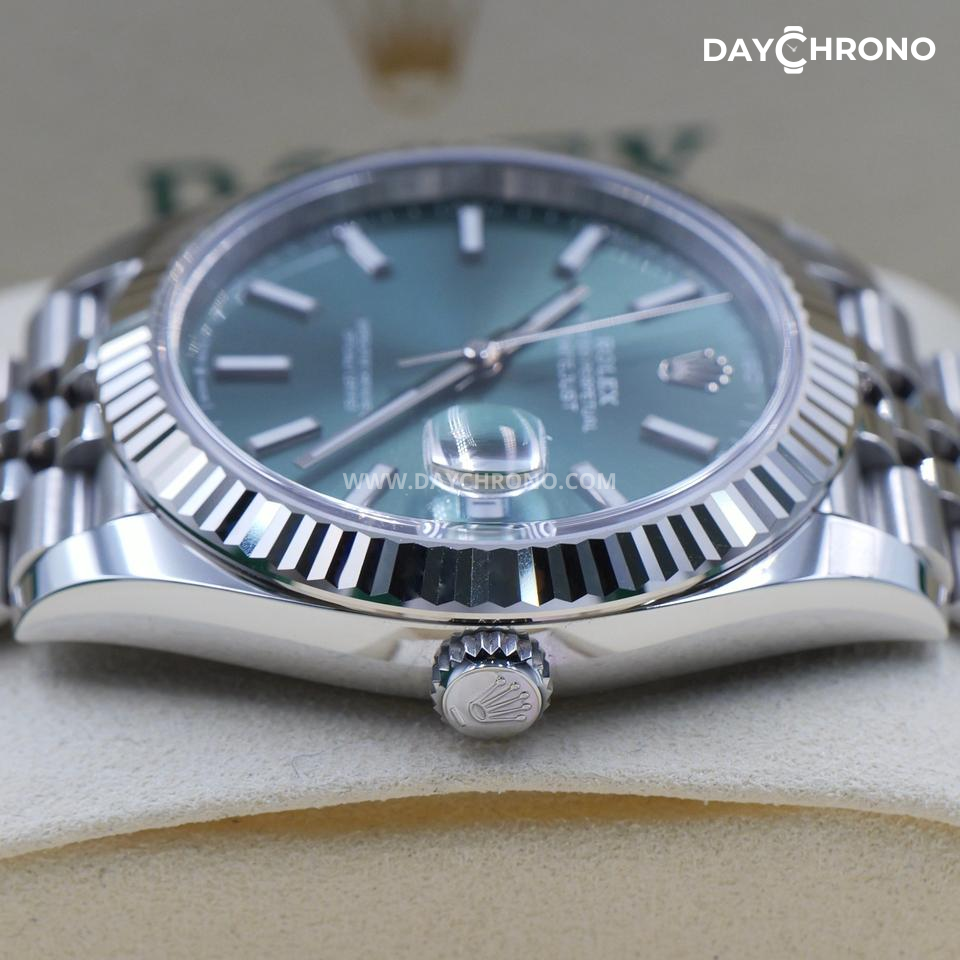 Rolex Datejust 41 Green Dial Jubilee Full Set
