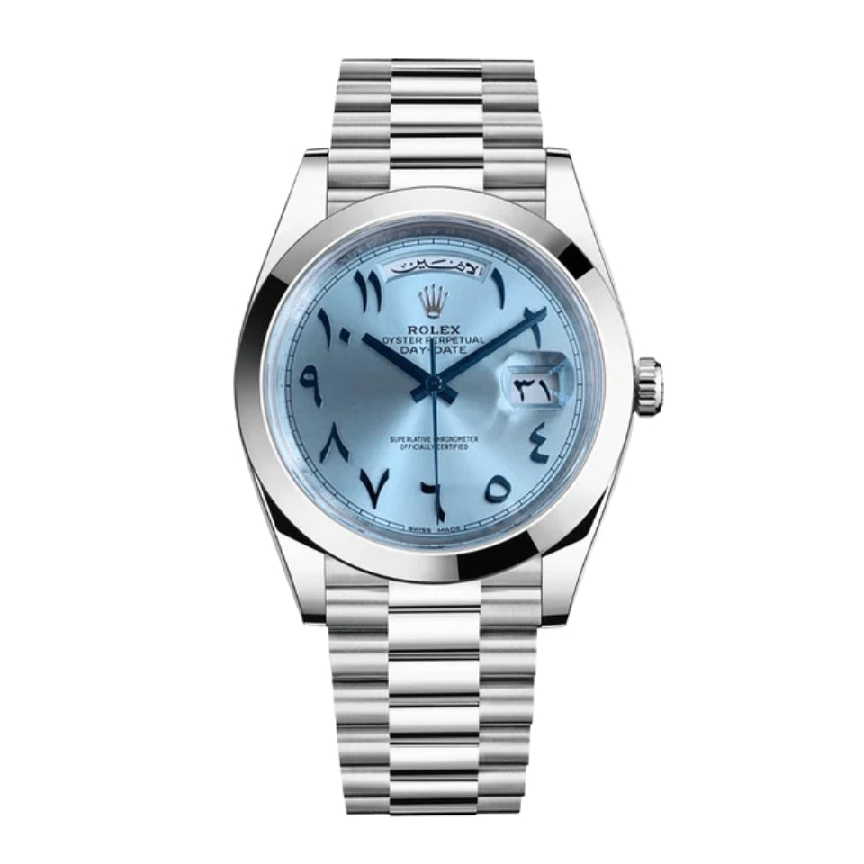 Rolex Day-Date 40 Ice Blue Arabic Numerals Full Set